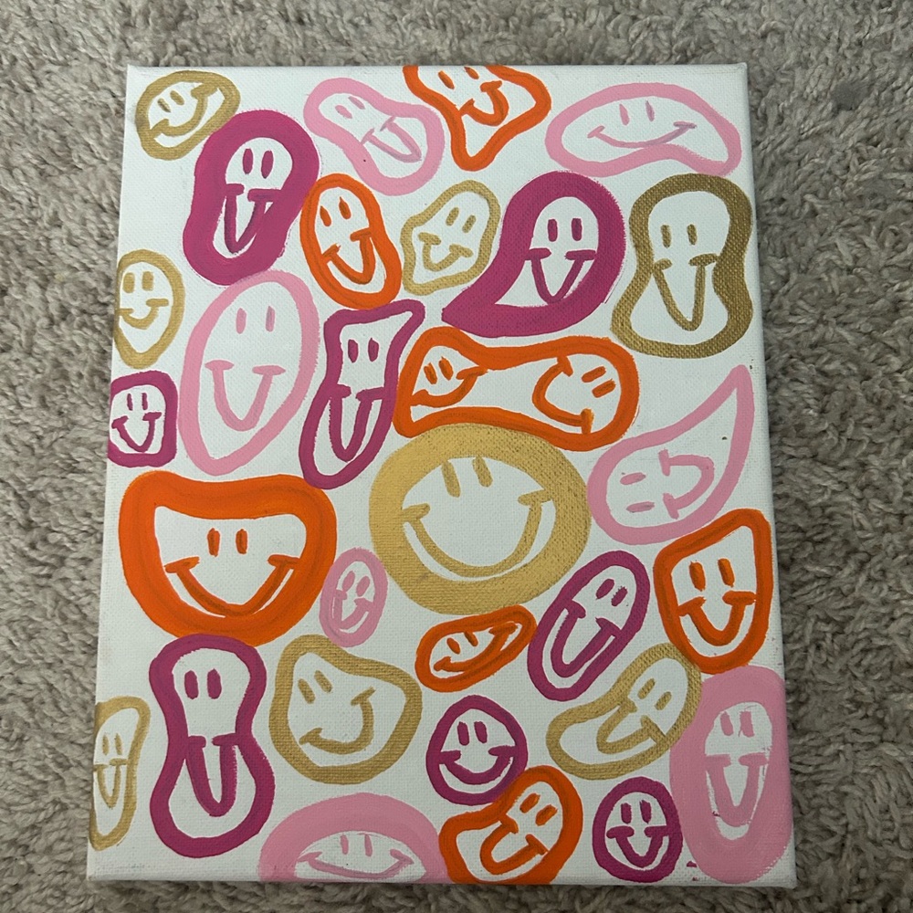 Colorful Smiley Face Canvas Art